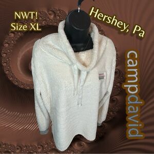 Hershey Pennsylvania NWT campdavid Fluffy Cowl Neck Teddy Bear Fleece Size XL